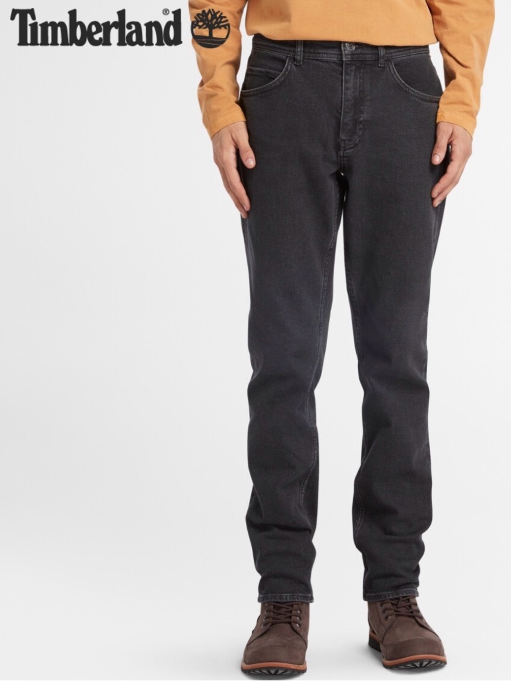 Timberland Sergeant Lake Mid Rise Slim Tapered Leg Black Denim Jeans